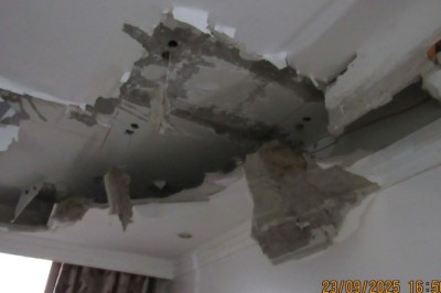 Defesa Civil de Aparecida interdita apartamento em condomínio após infiltrações no teto